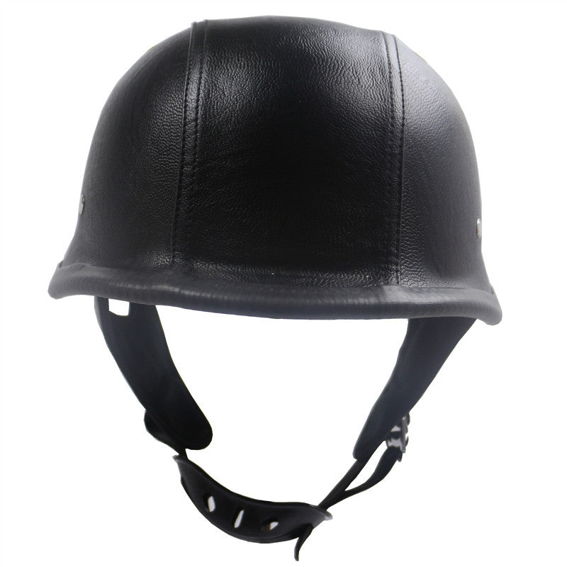 Classic Leather Motorcycle Helmet Bowlift