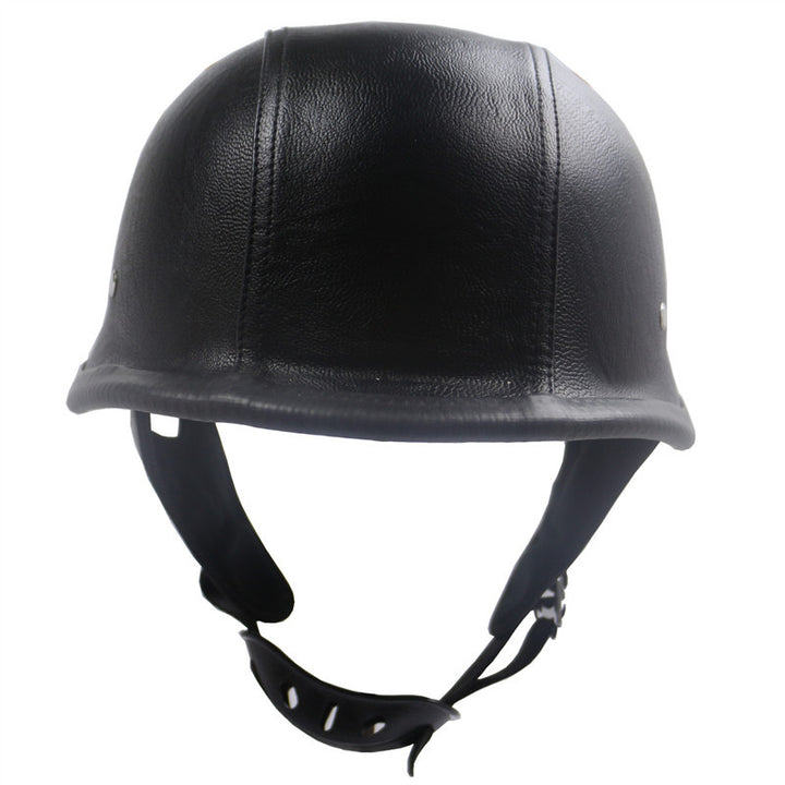 Classic Leather Motorcycle Helmet Bowlift