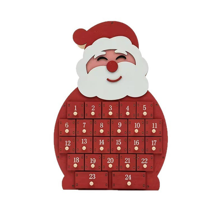 Wooden Christmas Advent Calendar, 24 Compartments