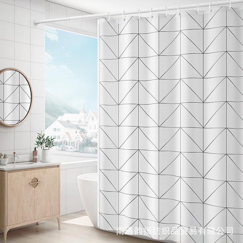 Modern Minimalist Grid Shower Curtain Bowlift