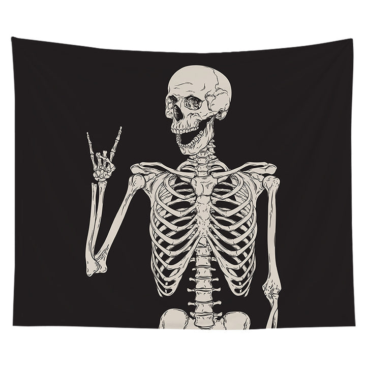 Mystical Celestial Wall Tapestry with Esoteric Hand and All-Seeing Eye Print