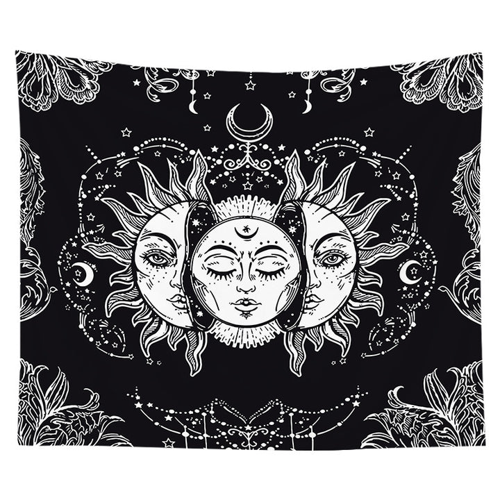 Mystical Celestial Wall Tapestry with Esoteric Hand and All-Seeing Eye Print