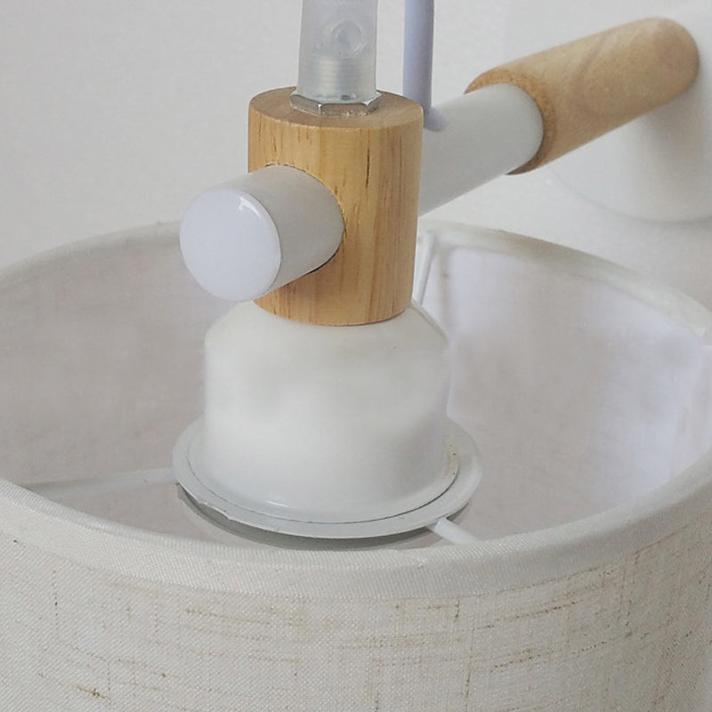 BowLift | 1 Bulb Cylinder Wall Mounted Light Simple Stylish White Fabric Wall Light Wall Lighting for Bedroom