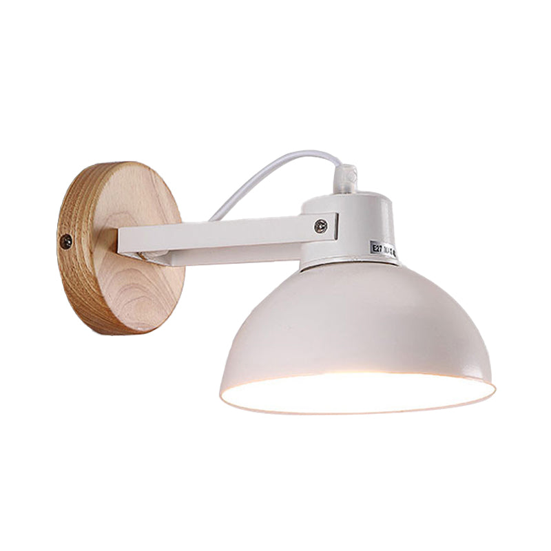 BowLift | 1 Head Wall Lamp with Dome Shade Metal Modernist Bedroom Wall Mount Light in White