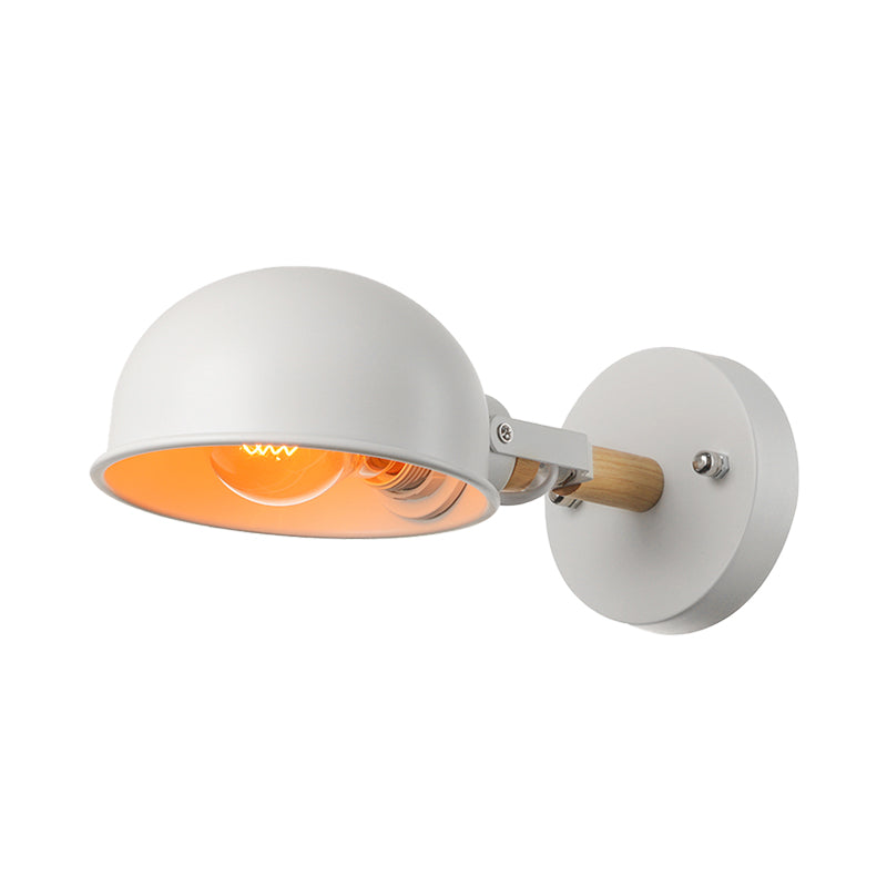 BowLift | 1 Head Wall Lamp with Dome Shade Metal Modernist Bedroom Wall Mount Light in White
