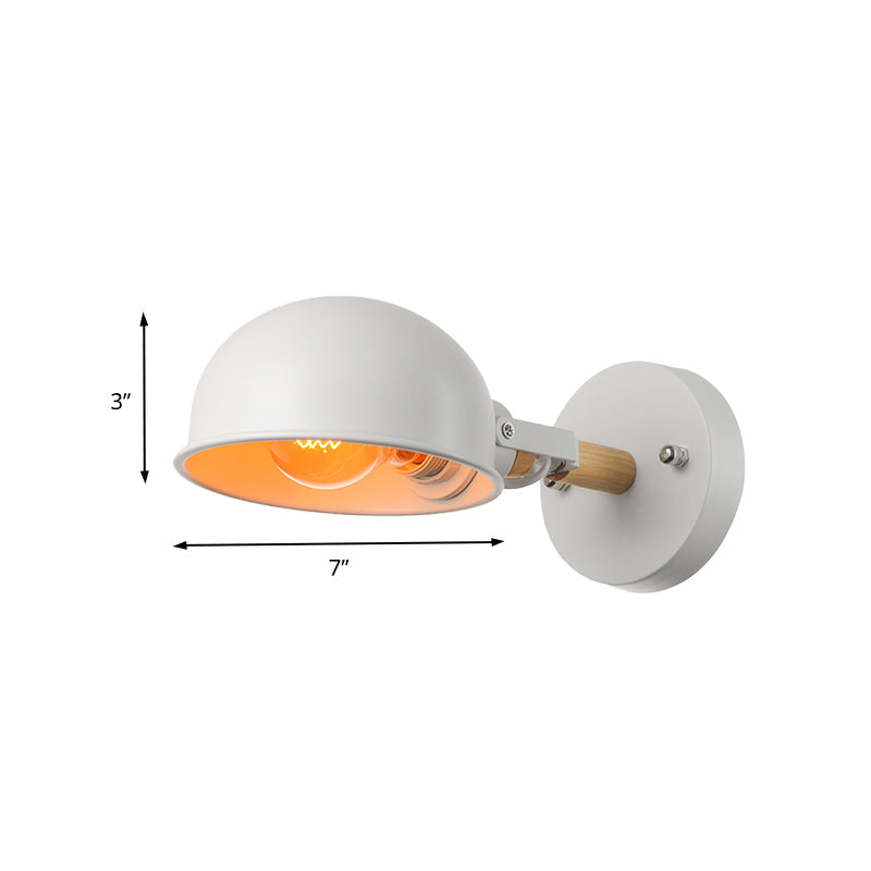 BowLift | 1 Head Wall Lamp with Dome Shade Metal Modernist Bedroom Wall Mount Light in White