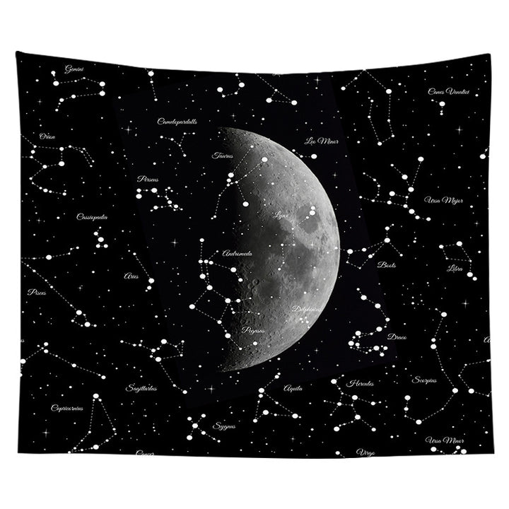 Mystical Celestial Wall Tapestry with Esoteric Hand and All-Seeing Eye Print