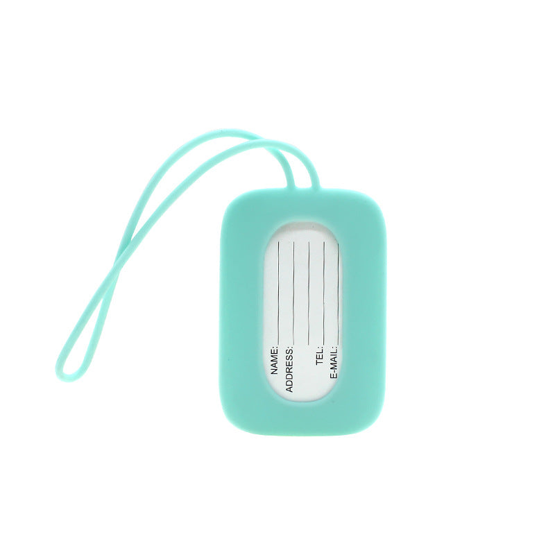 silicone luggage tag with ID window and elastic strap Bowlift