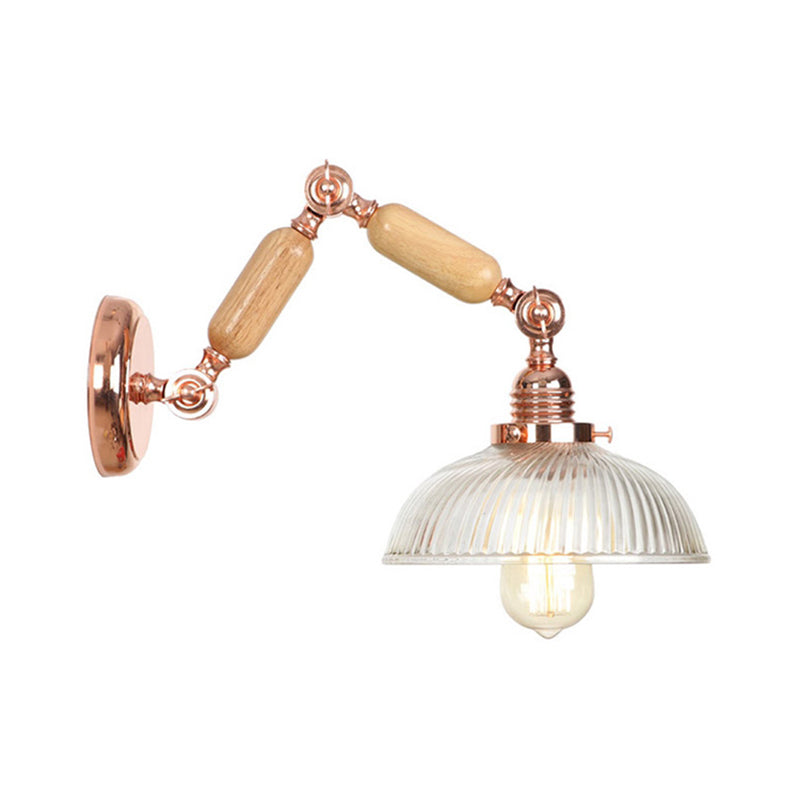 BowLift | 1 Light Prismatic Glass Wall Lamp Light Vintage Rose Gold Room Bedroom Lighting Fixture with Extendable Arm