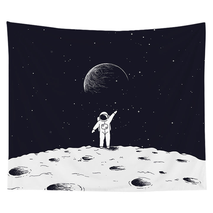 Mystical Celestial Wall Tapestry with Esoteric Hand and All-Seeing Eye Print