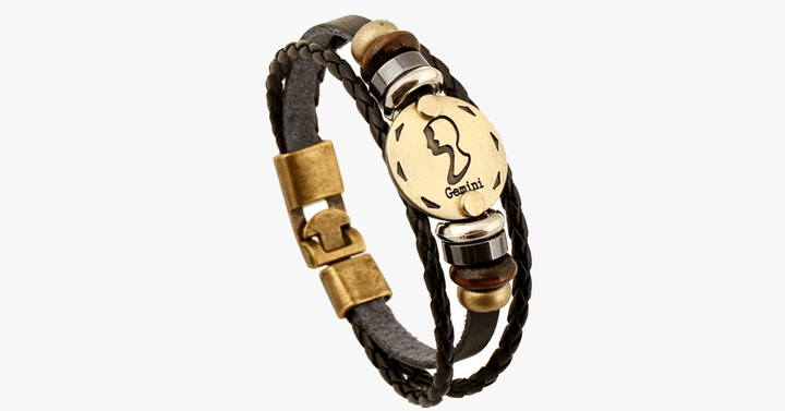 BowLift | Zodiac Bracelet - Gallstone Leather Bracelet - Available for all zodiac signs