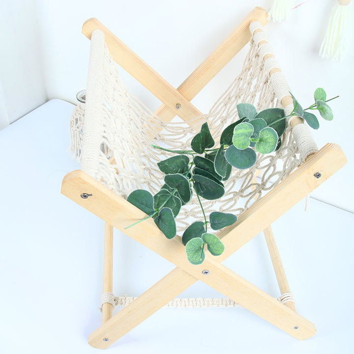 Macrame Folding Hammock-Style Storage Rack Bowlift