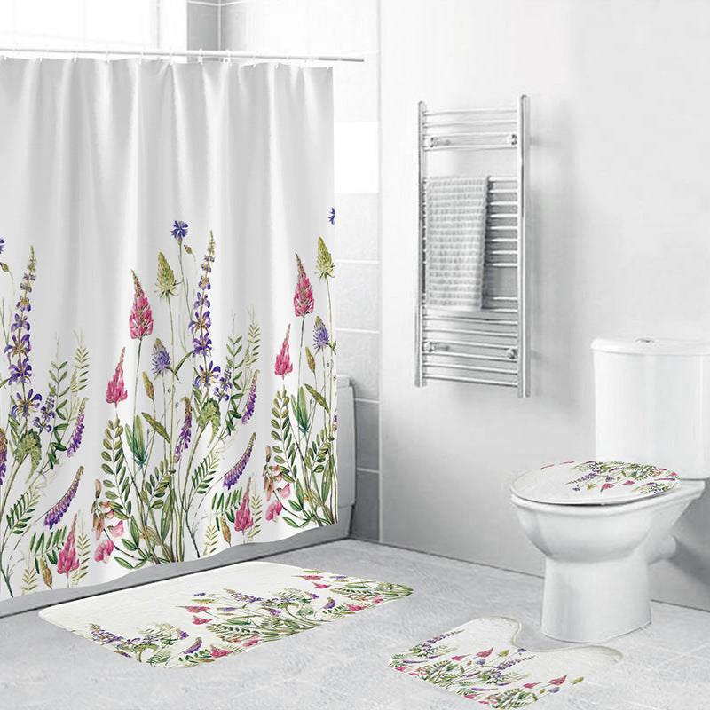 Floral Pattern Bathroom Set Bowlift
