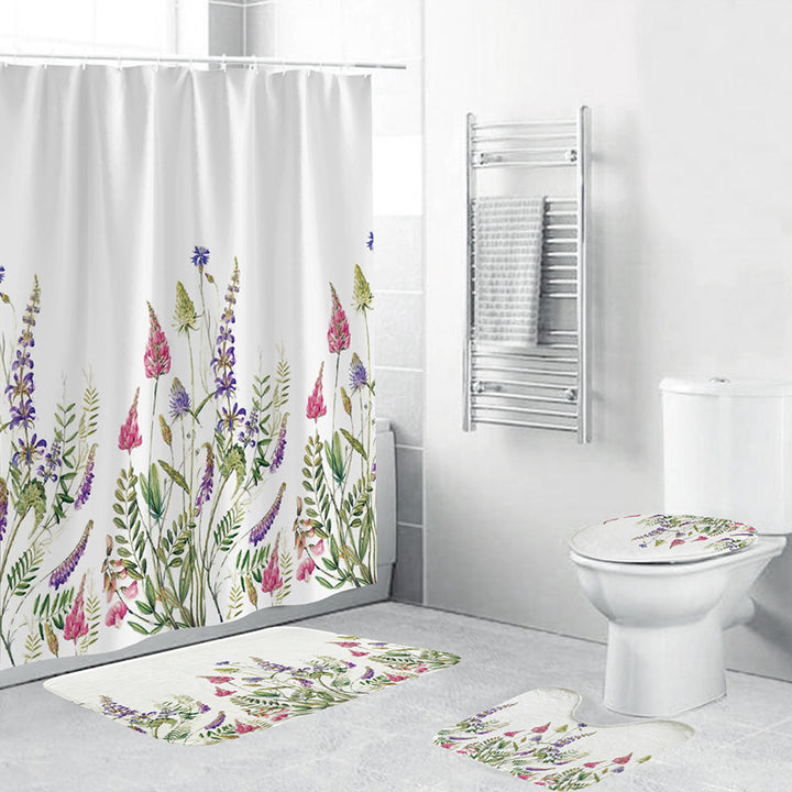 Floral Pattern Bathroom Set Bowlift