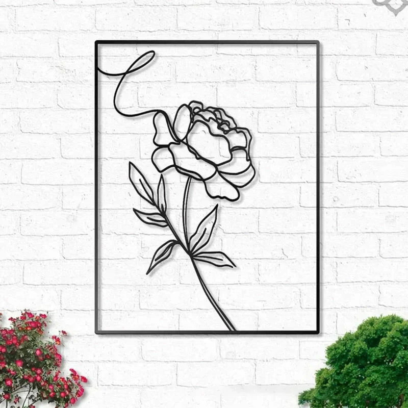 BowLift | Abstract Minimalist Rose Flower Iron Wall Decor