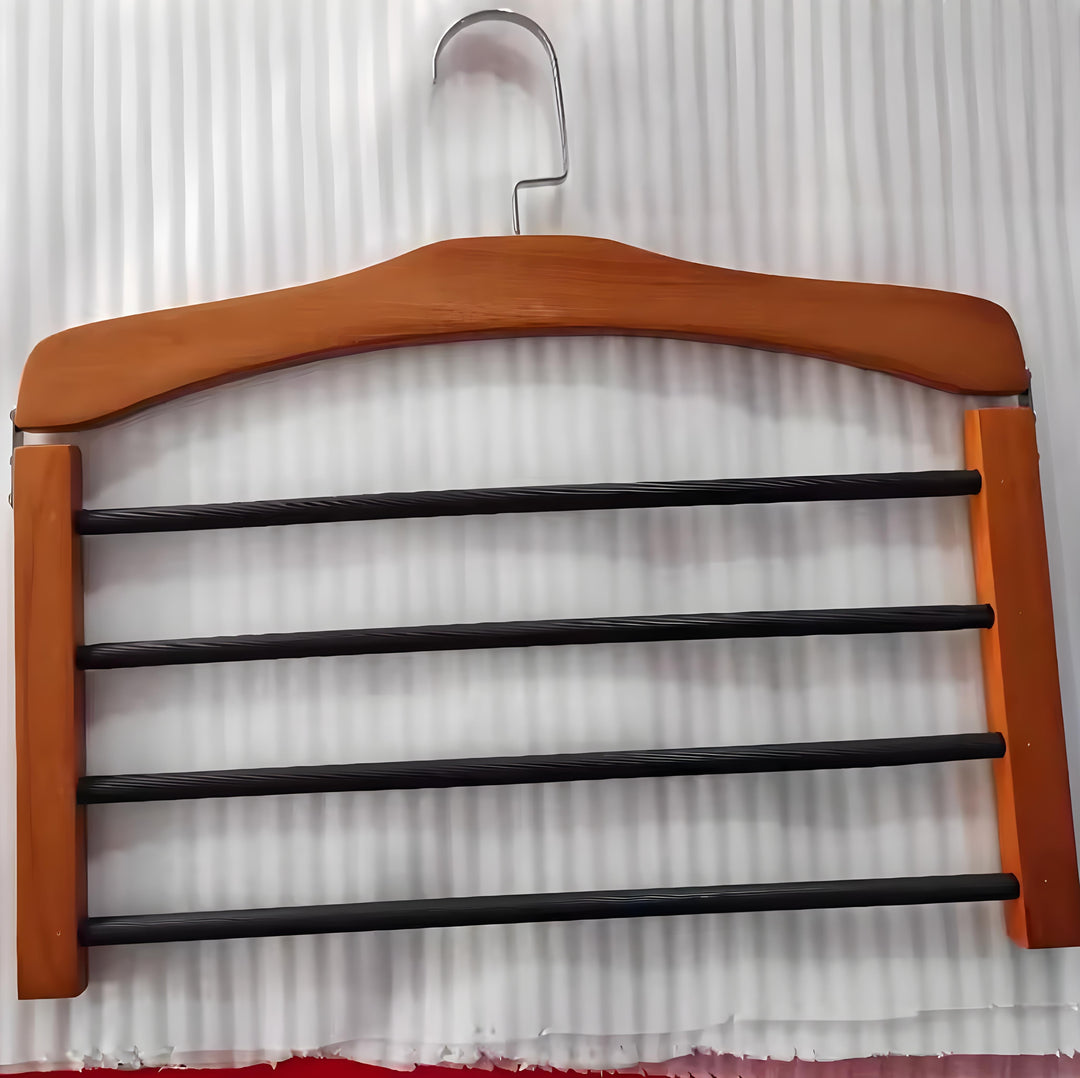 Wooden Clothes Hanger Space Saving with Sturdy Metal Hook | Bowlift