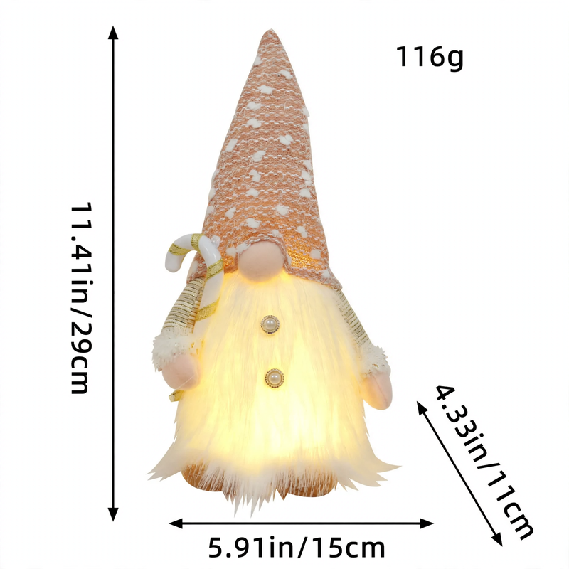 Glittering gnome figure with LED lighting