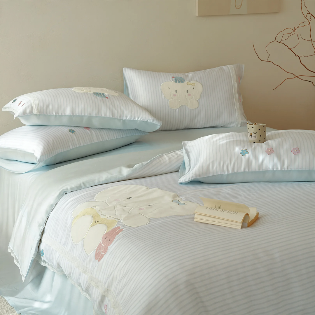 Lyocell bedding set, 60s, embroidery, summer