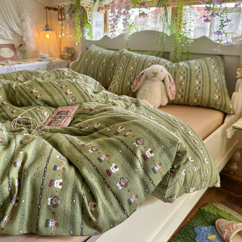 Cotton bedding set, double-layer yarn, various sizes