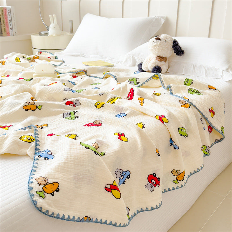 Light summer blanket made of pure cotton, crinkle look