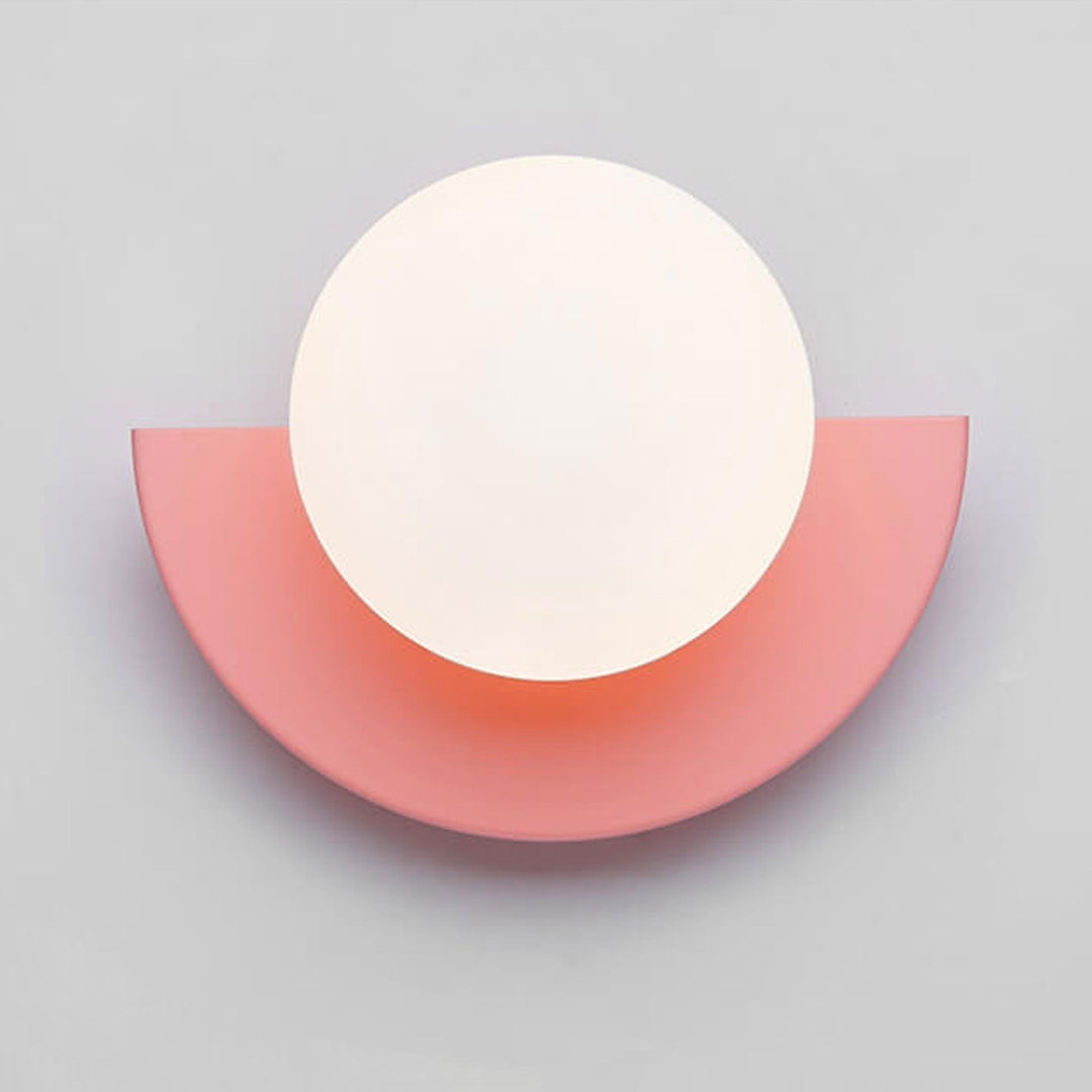 BowLift | Glass Globe Wall Light with Colourful Base