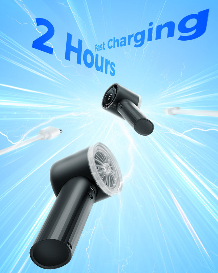 Portable High Speed Handheld Turbo Fan with LED Display | Bowlift