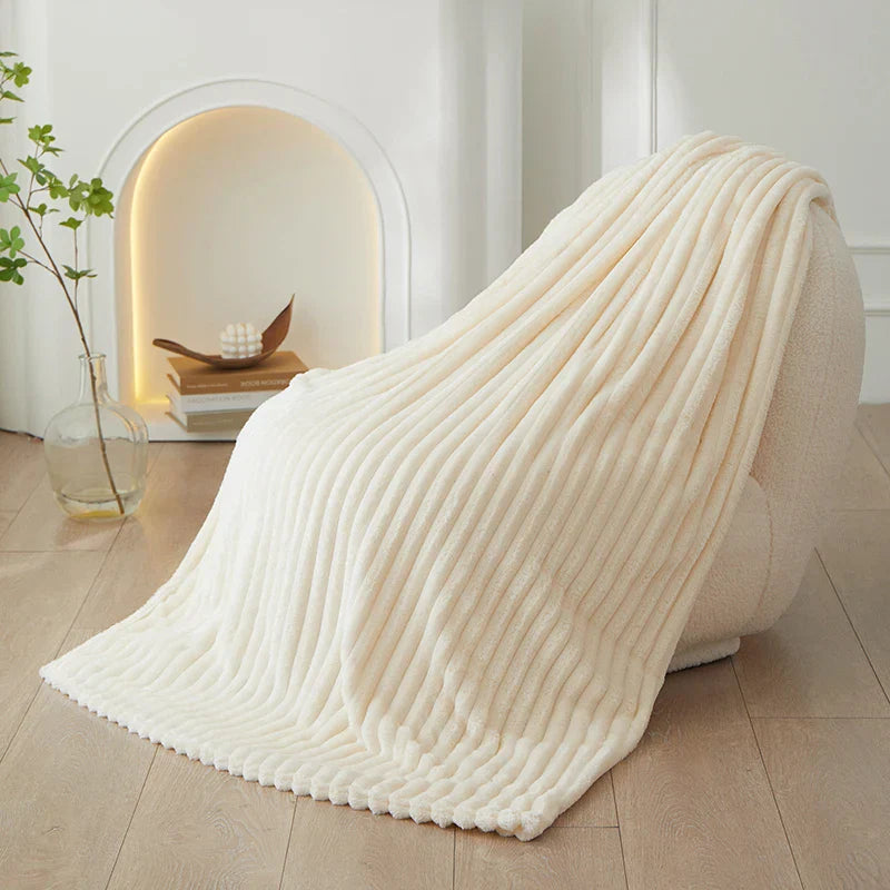 BowLift | Wide Striped Flannel Fleece Blanket - CozyStripe