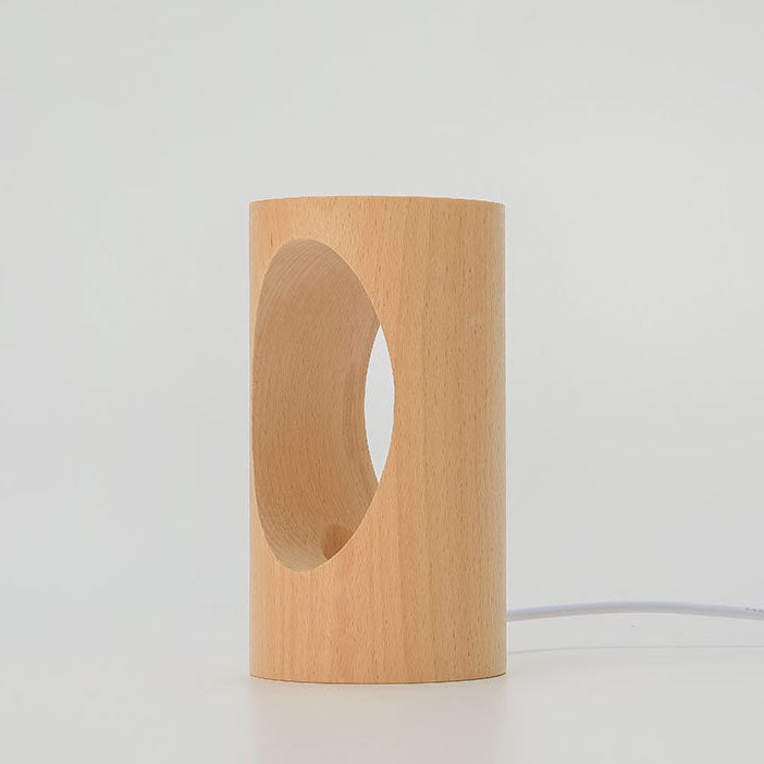 BowLift | Japanese solid wood rectangular column LED night lamp USB table lamp
