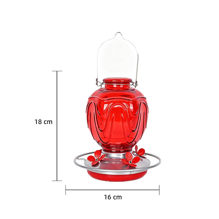 Decorative glass birdbath for hanging