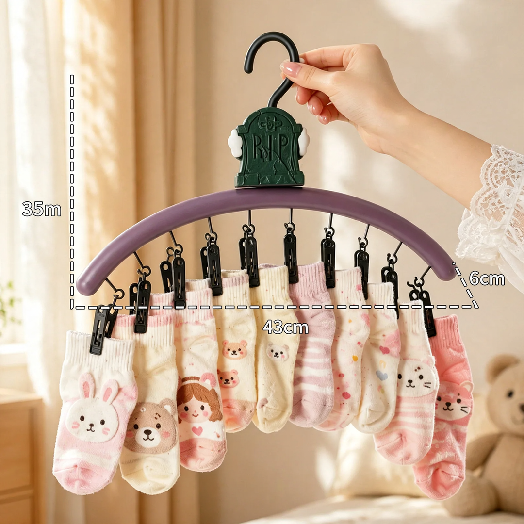 Grabstein laundry rack with clamps