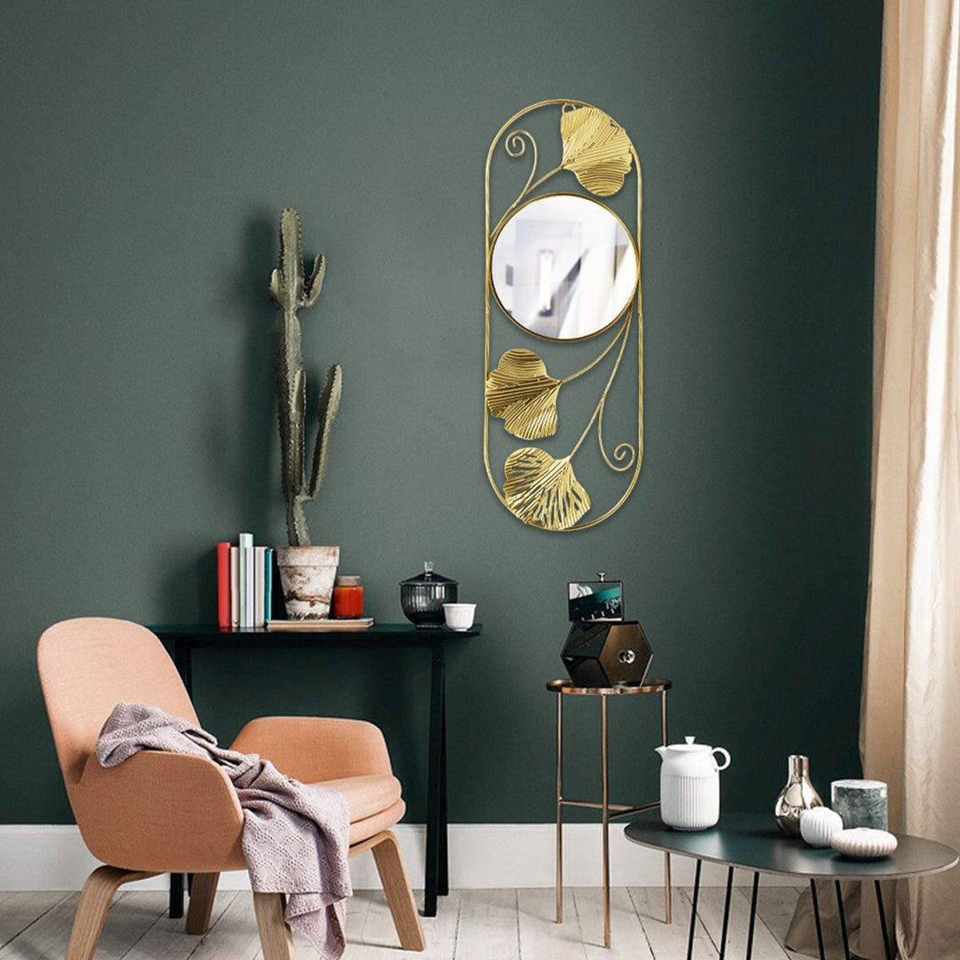 BowLift | Elegant Metal Ginkgo Leaf Wall Mirror