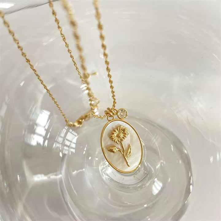BowLift | 14k Dainty Birth Month Stone & Flower Charm Necklace