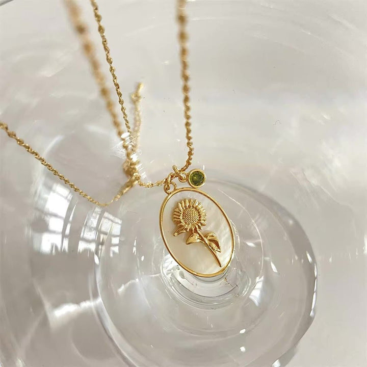 BowLift | 14k Dainty Birth Month Stone & Flower Charm Necklace