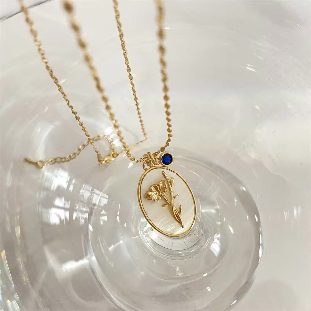 BowLift | 14k Dainty Birth Month Stone & Flower Charm Necklace