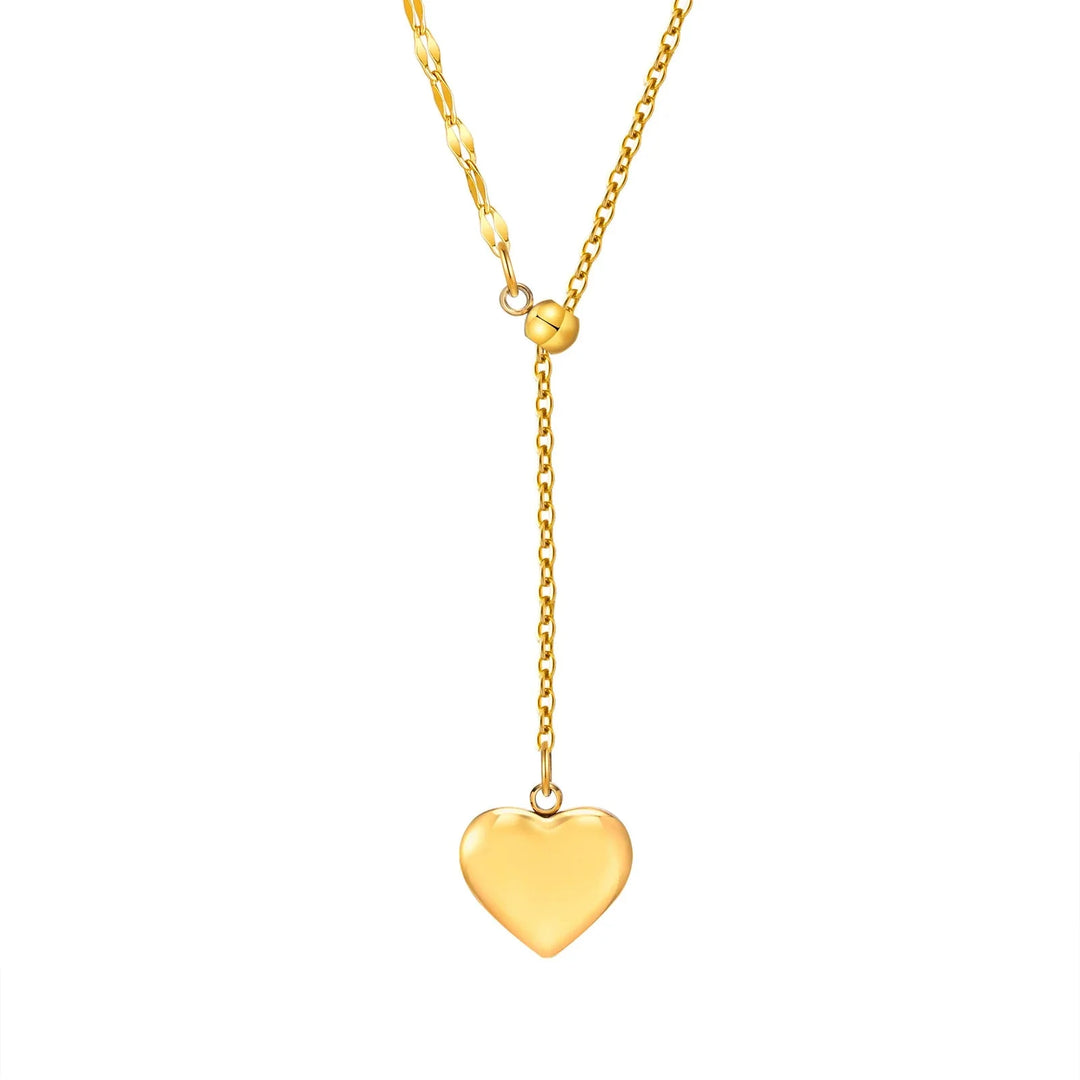 BowLift | 14k Dainty Feminine Heart Dangle Necklace
