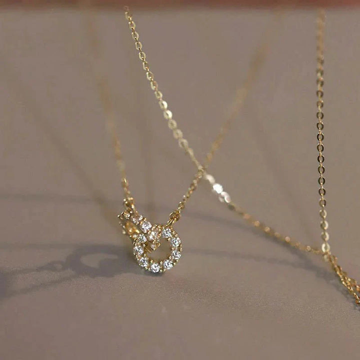 BowLift | 14K S925 Interlaced Diamond Circles Necklace