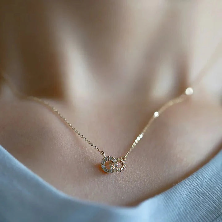 BowLift | 14K S925 Interlaced Diamond Circles Necklace