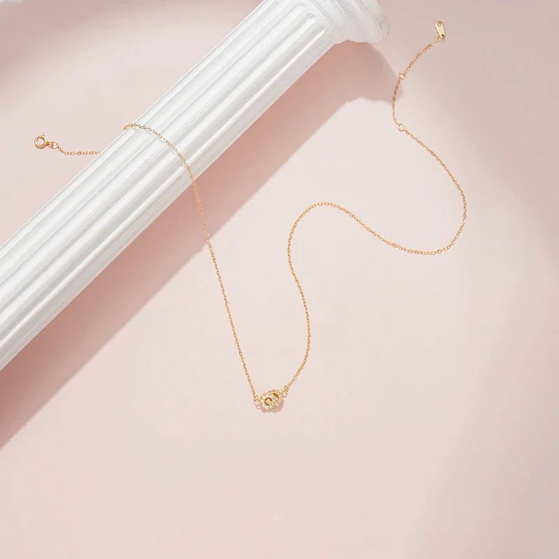 BowLift | 14K S925 Interlaced Diamond Circles Necklace