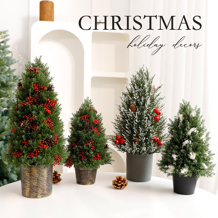 Decorative Mini Christmas Trees in Pot