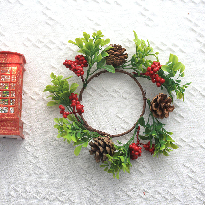 Christmas candle wreath with pine cones, 18 cm
