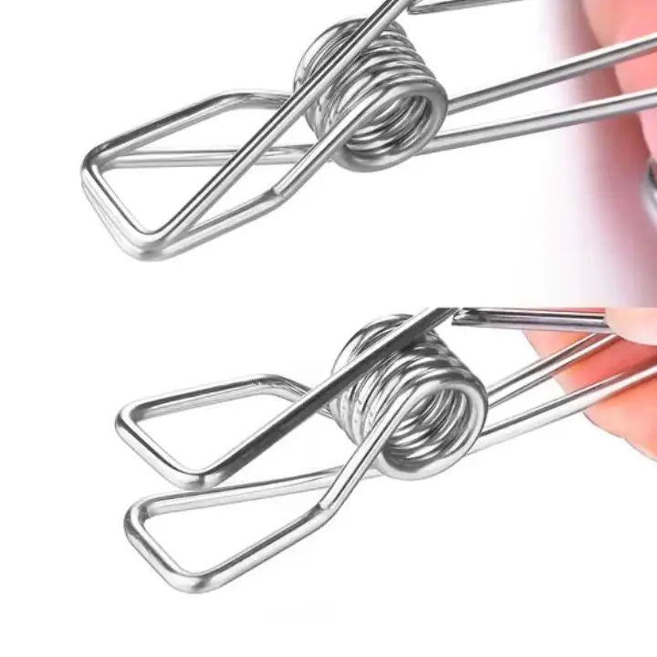 BowLift | 15 pieces | Stainless steel clips with hooks – Safe hanging & space-saving storage