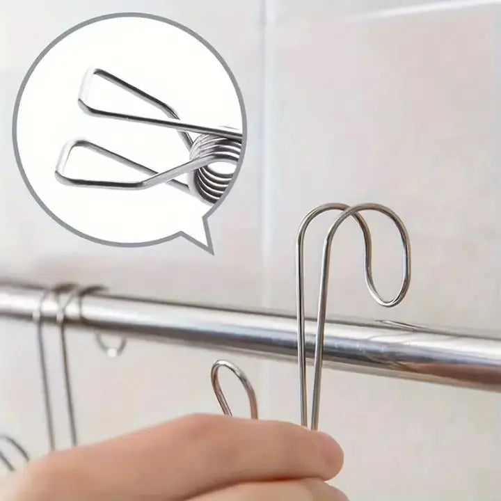 BowLift | 15 pieces | Stainless steel clips with hooks – Safe hanging & space-saving storage