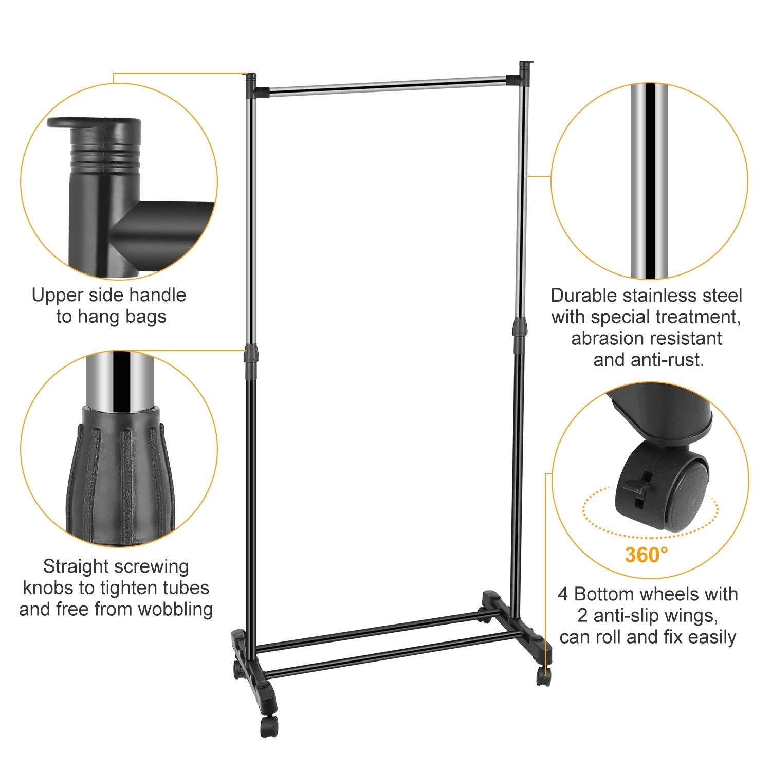 BowLift | 15 kg./33 lbs. height-adjustable clothing rack