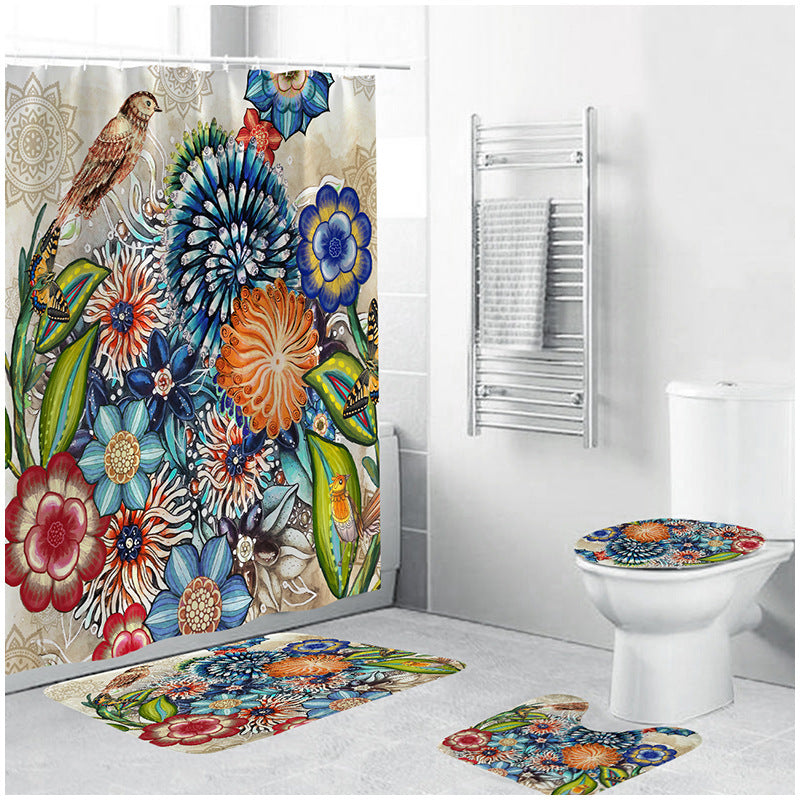 Artistic Floral Bath Decor Set Bowlift