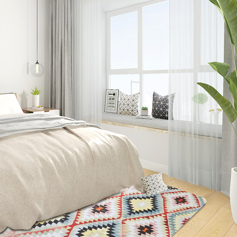 BowLift | Retro Tribal Carpet with Aztec Native Americana Diamond Stain Resistant Power Loom Carpet for Home Decor