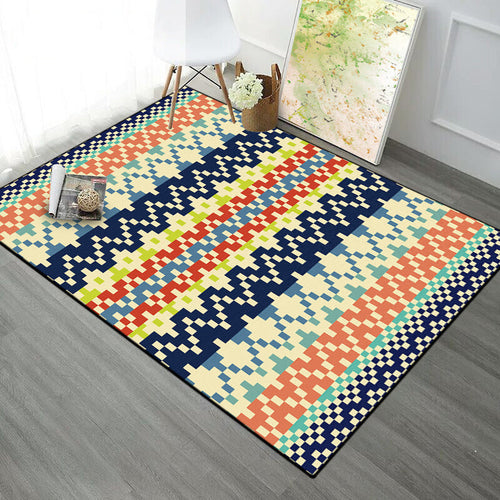 BowLift | Southwest Striped Tribal Geometric Carpet Stain Resistant Power Loom Area Rug for Bedroom in Green and Orange