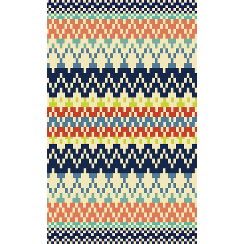 BowLift | Southwest Striped Tribal Geometric Carpet Stain Resistant Power Loom Area Rug for Bedroom in Green and Orange