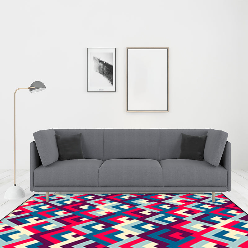 BowLift | Southwest Colorful Geometric Carpet Polyester Washable Non-Slip Stain Resistant Carpet for Bedroom