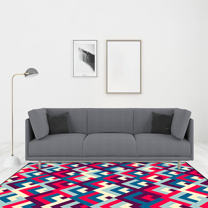 BowLift | Southwest Colorful Geometric Carpet Polyester Washable Non-Slip Stain Resistant Carpet for Bedroom