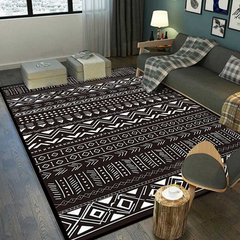 BowLift | Scandinavian Geometric Chevron Rug Southwest Tribal Rug Synthetic Pet Friendly Area Rug for Living Room